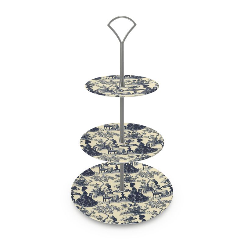 High Tea in the Garden Toile de Jouy Cake Stand