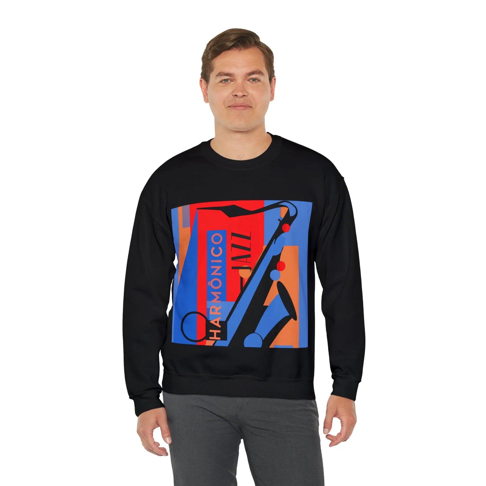Harmônico Jazz Graphic Sweatshirt | Unisex Heavy Blend™ Crewneck Sweatshirt 