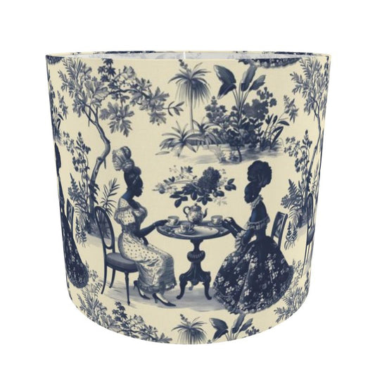 High Tea in the Garden Toile de Jouy Drum Lamp Shade