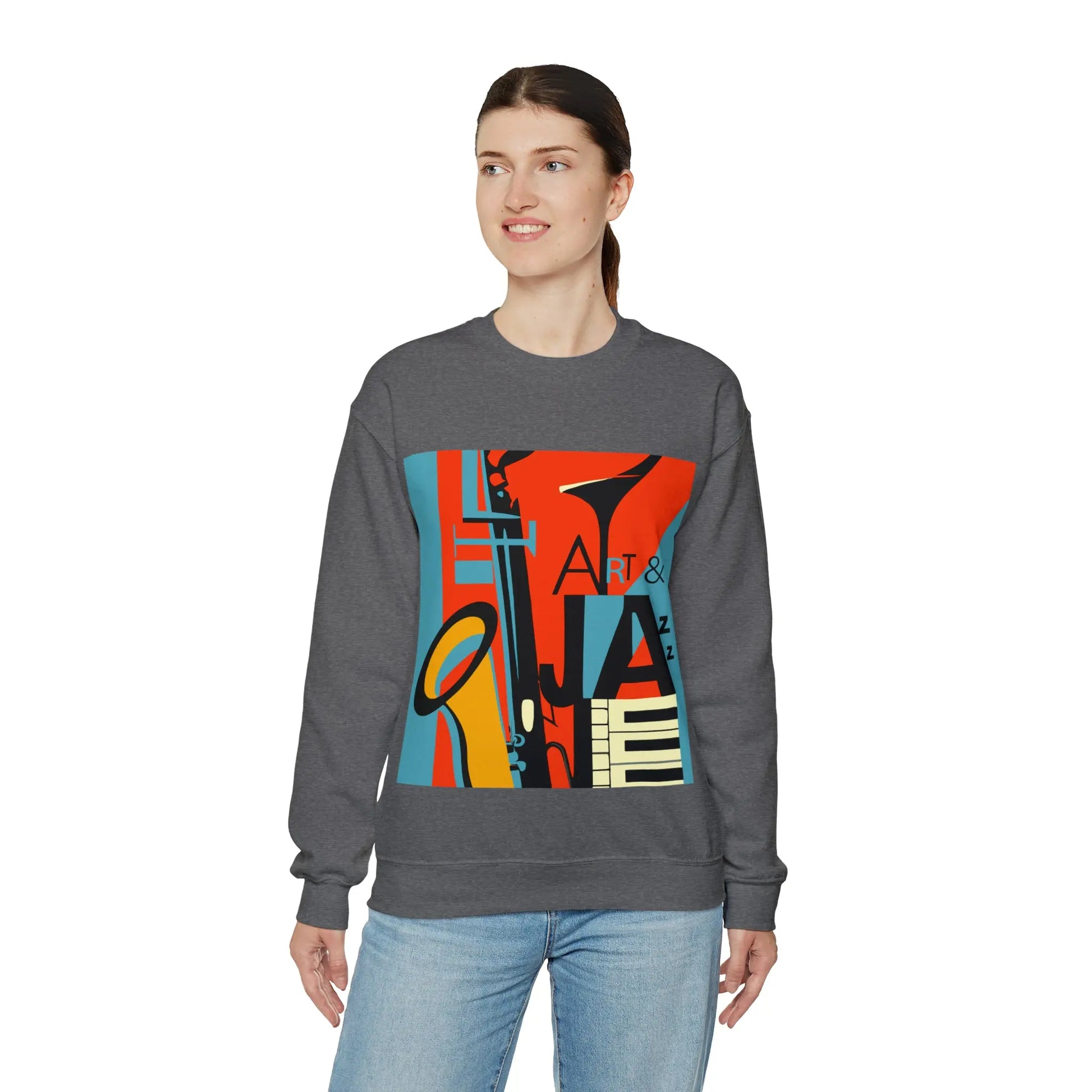 Art & Jazz Vintage Sweatshirt | Unisex Heavy Blend™ Crewneck Sweatshirt 