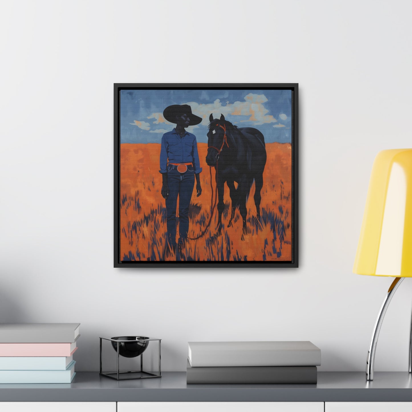 A Girl and Her Horse, Gallery Canvas Wraps, Square Frame