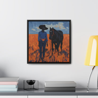 A Girl and Her Horse, Gallery Canvas Wraps, Square Frame