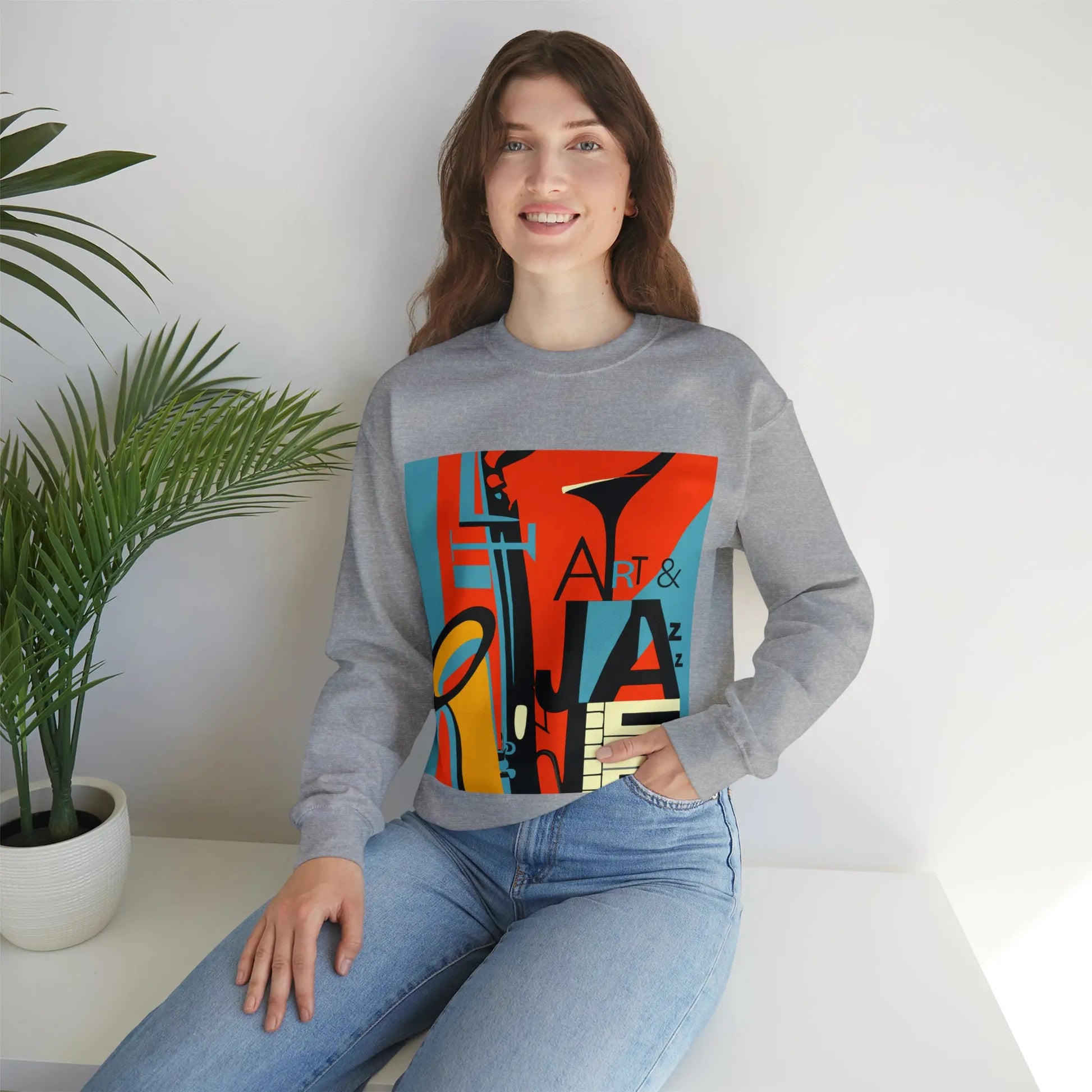 Art & Jazz Vintage Sweatshirt | Unisex Heavy Blend™ Crewneck Sweatshirt 