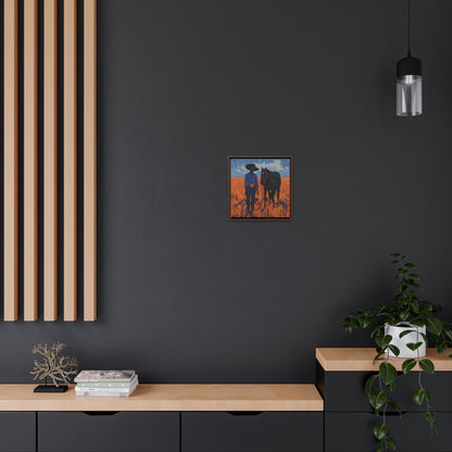 A Girl and Her Horse, Gallery Canvas Wraps, Square Frame