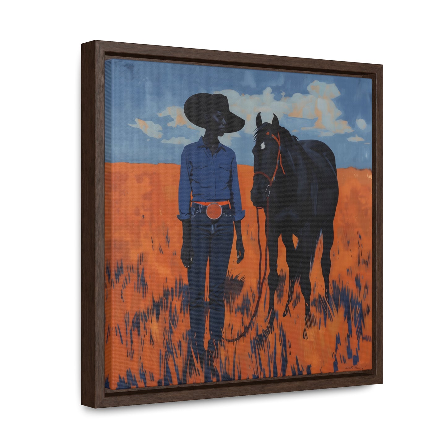 A Girl and Her Horse, Gallery Canvas Wraps, Square Frame