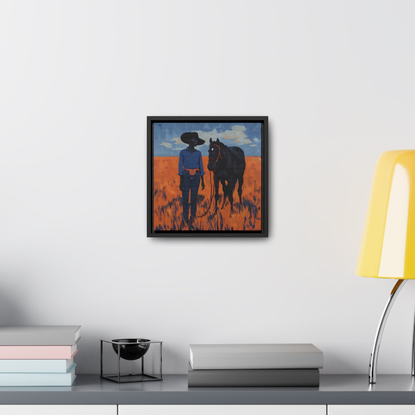 A Girl and Her Horse, Gallery Canvas Wraps, Square Frame