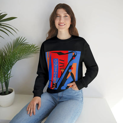Harmônico Jazz Graphic Sweatshirt | Unisex Heavy Blend™ Crewneck Sweatshirt 