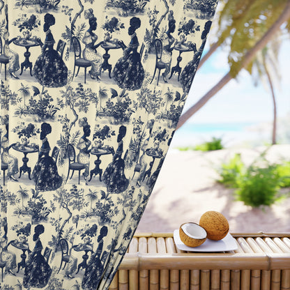 High Tea in the Garden Toile de Jouy Window Curtain (1 Panel)