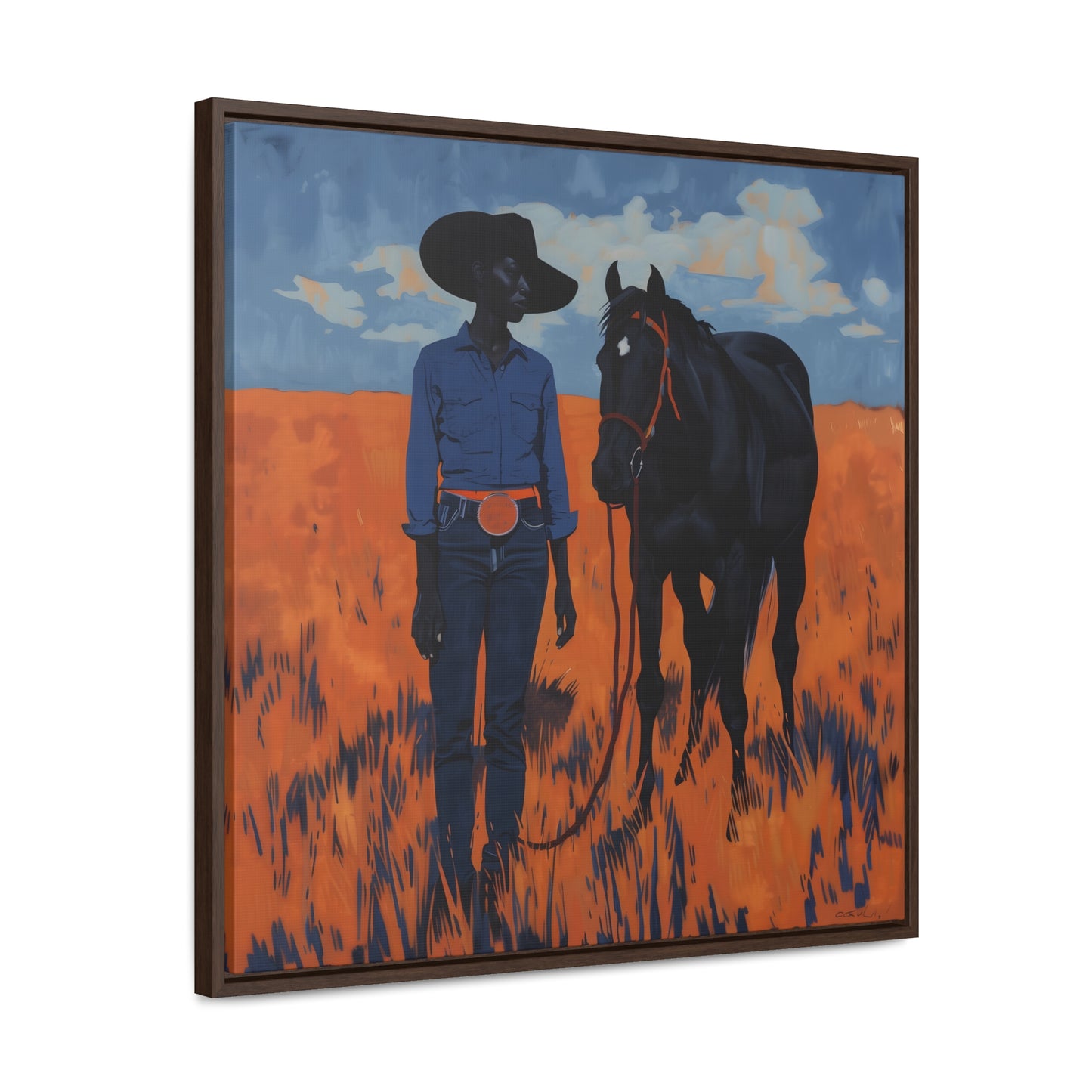 A Girl and Her Horse, Gallery Canvas Wraps, Square Frame