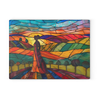 Vineyard Art Glass Cutting Board, Woman Art, Wine lover art, Napa Valley Art, Glass Art, Napa Valley Souvenir