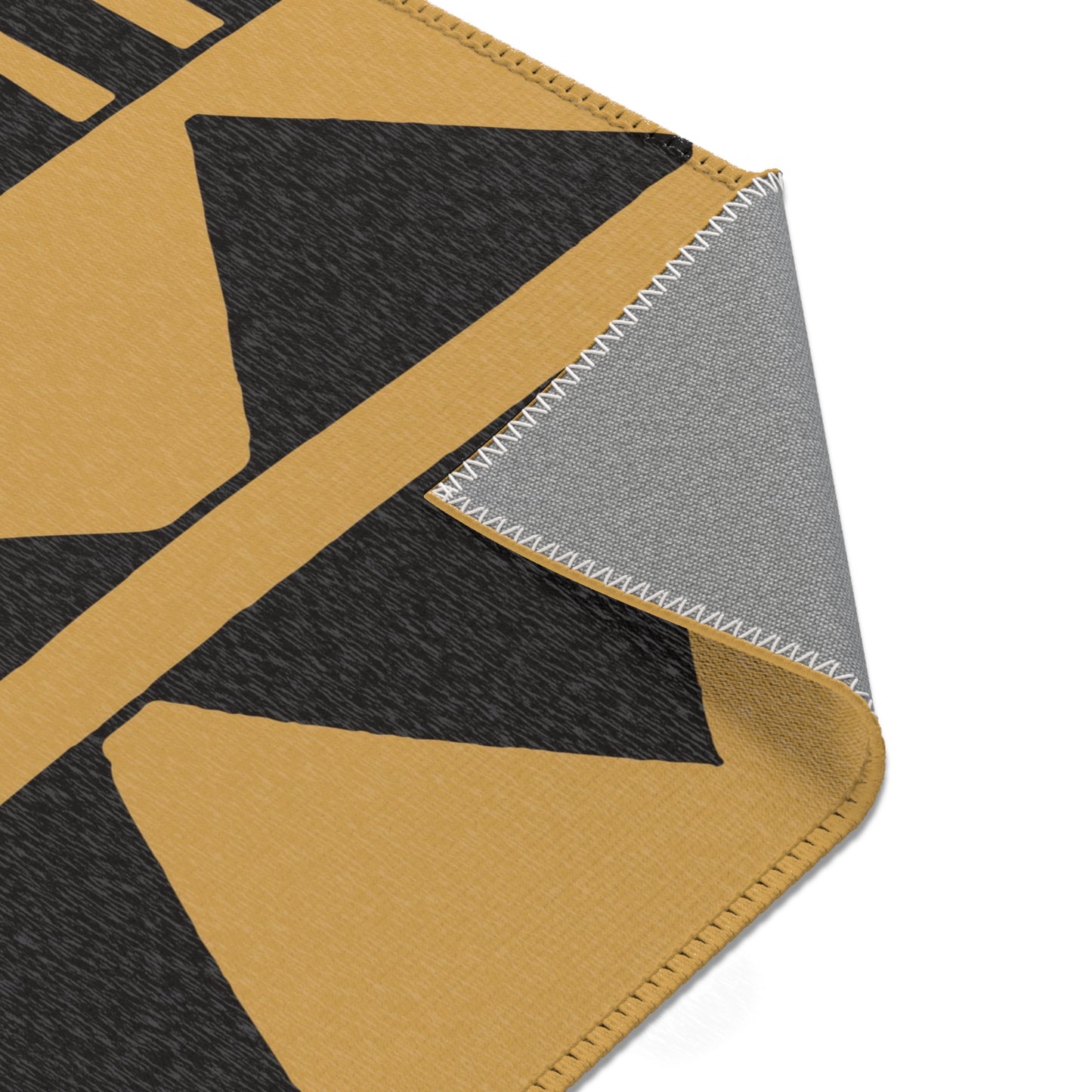 Mustard + Onyx Area Rug - Boho Chic Design for Living Room and Bedroom | Eco-Friendly Home Decor