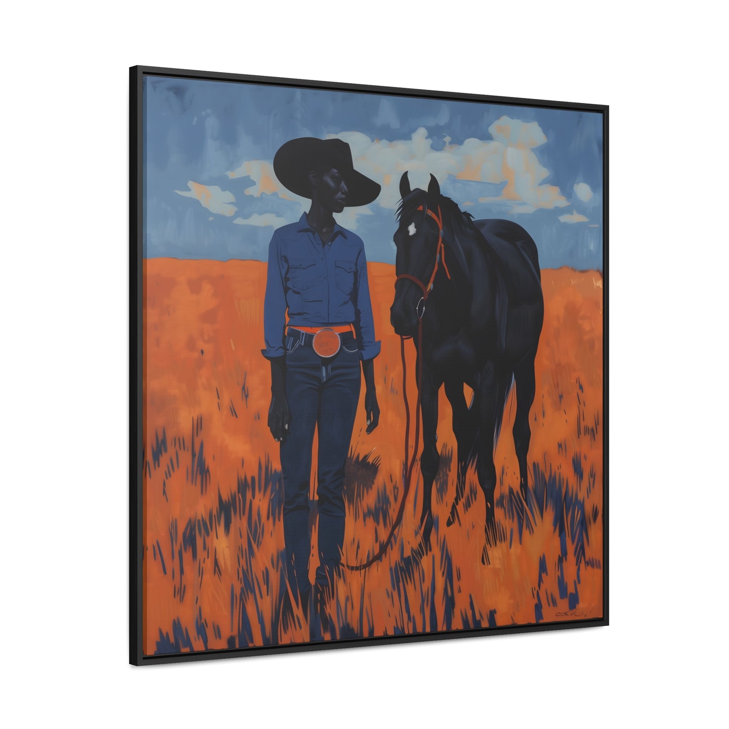 A Girl and Her Horse, Gallery Canvas Wraps, Square Frame