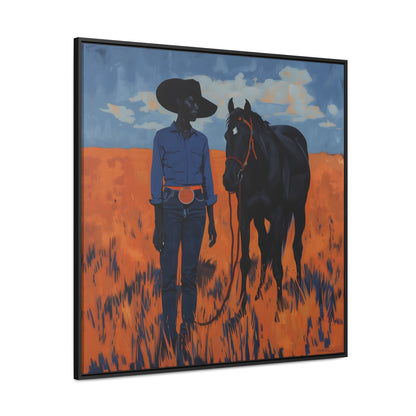 A Girl and Her Horse, Gallery Canvas Wraps, Square Frame