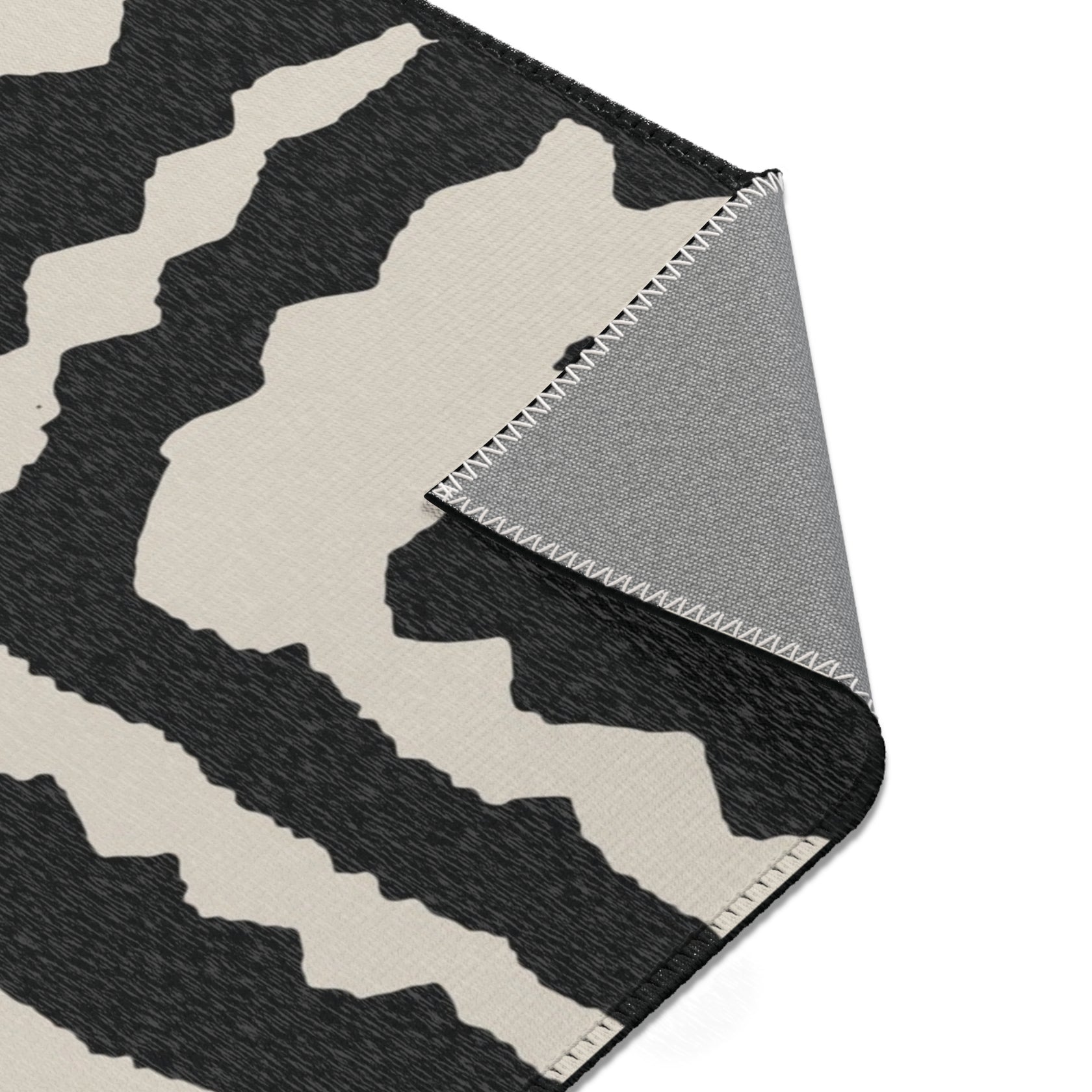 White + Black African Mudcloth Area Rug - Boho Chic Design for Living
