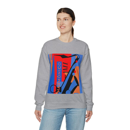 Harmônico Jazz Graphic Sweatshirt | Unisex Heavy Blend™ Crewneck Sweatshirt 