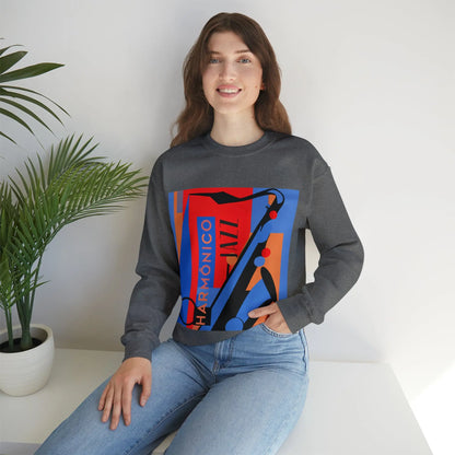 Harmônico Jazz Graphic Sweatshirt | Unisex Heavy Blend™ Crewneck Sweatshirt 