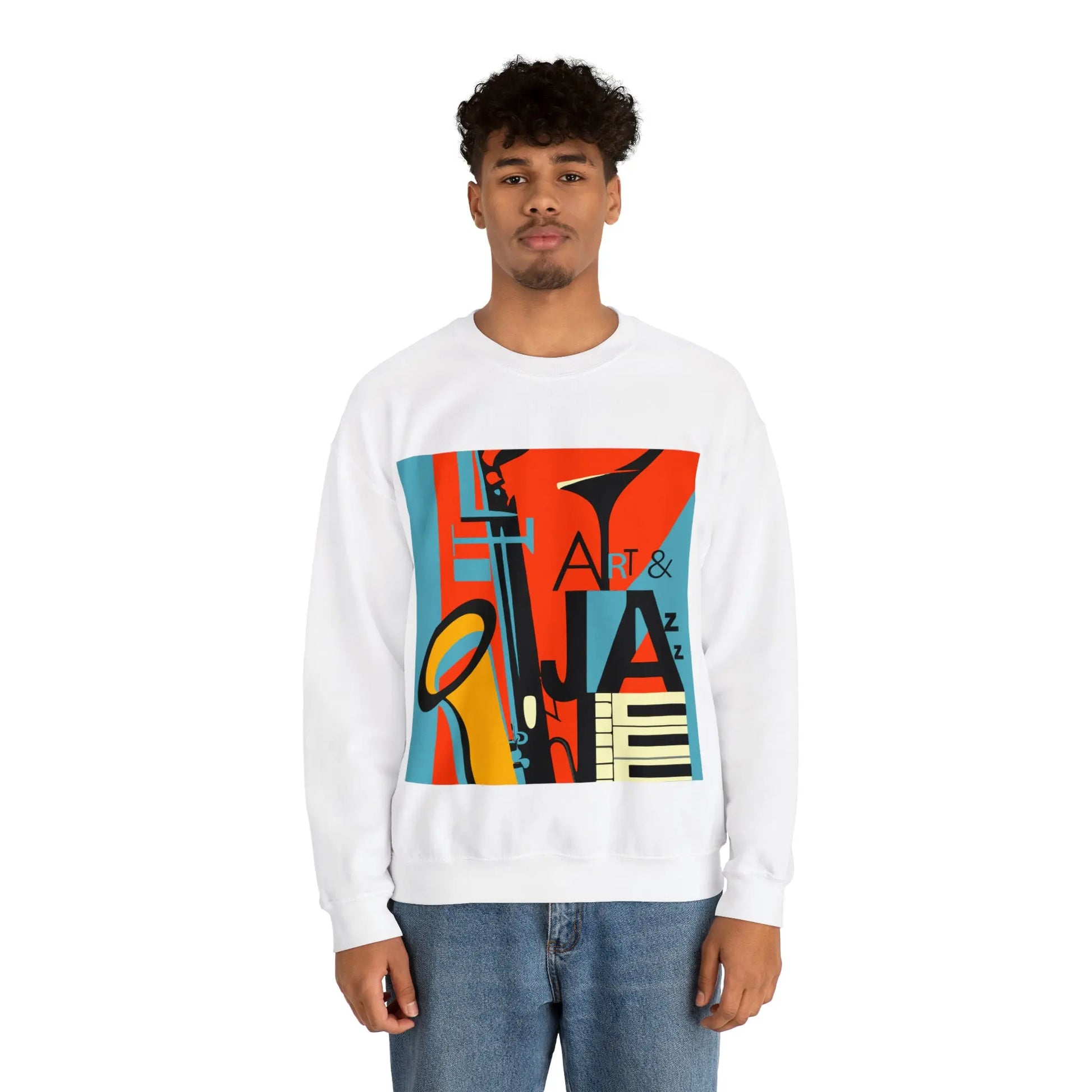 Art & Jazz Vintage Sweatshirt | Unisex Heavy Blend™ Crewneck Sweatshirt 