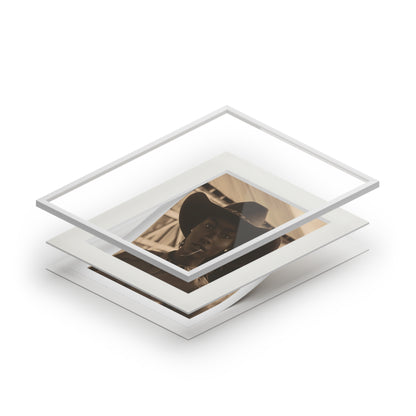 Black Cowgirl, Fine Art Prints (Passepartout Paper Frame)