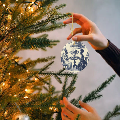 High Tea in the Garden Ceramic Round Ornaments