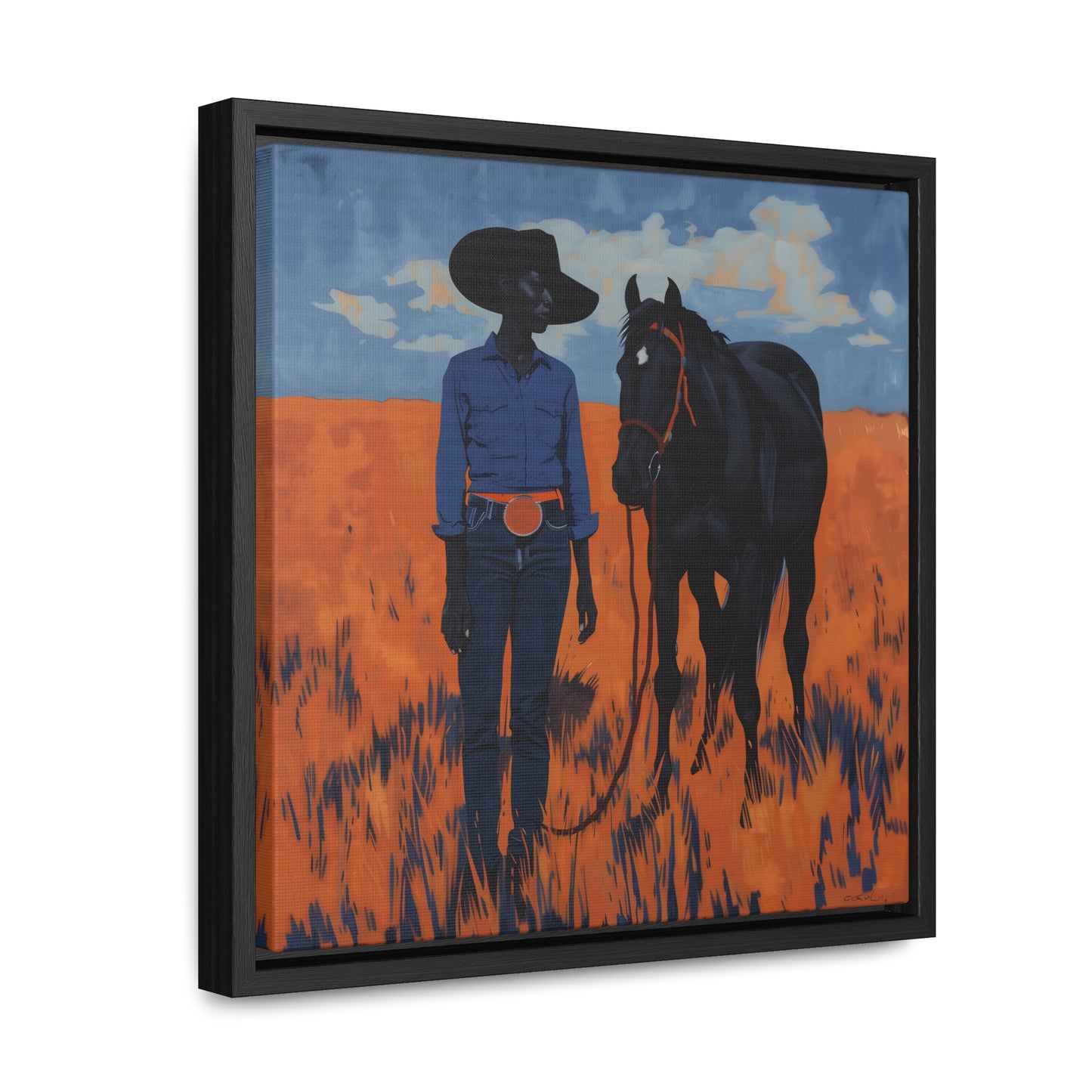 A Girl and Her Horse, Gallery Canvas Wraps, Square Frame