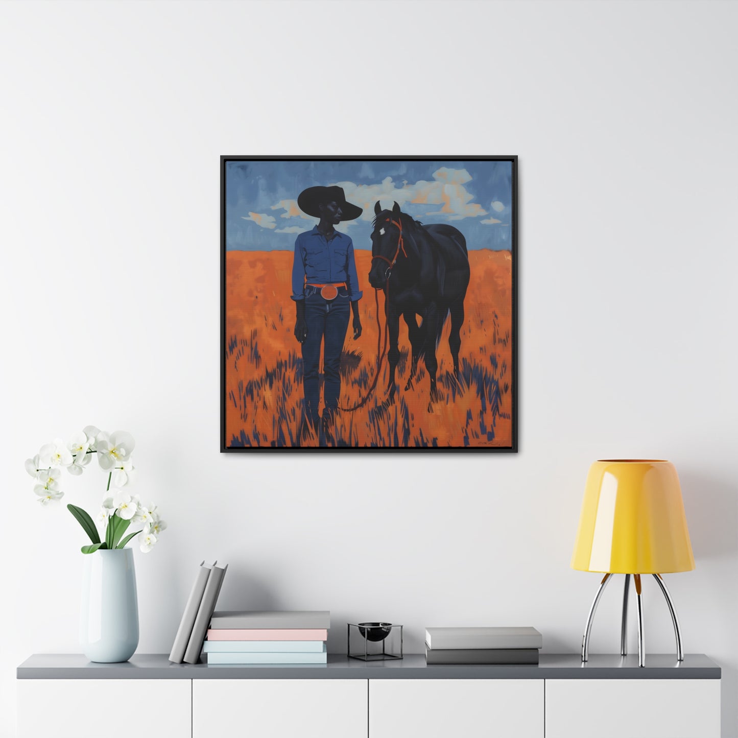 A Girl and Her Horse, Gallery Canvas Wraps, Square Frame