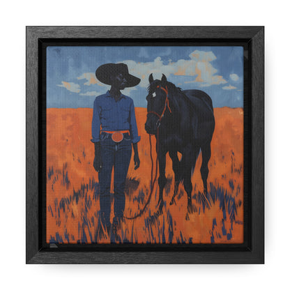 A Girl and Her Horse, Gallery Canvas Wraps, Square Frame