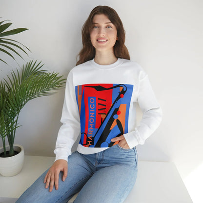 Harmônico Jazz Graphic Sweatshirt | Unisex Heavy Blend™ Crewneck Sweatshirt 