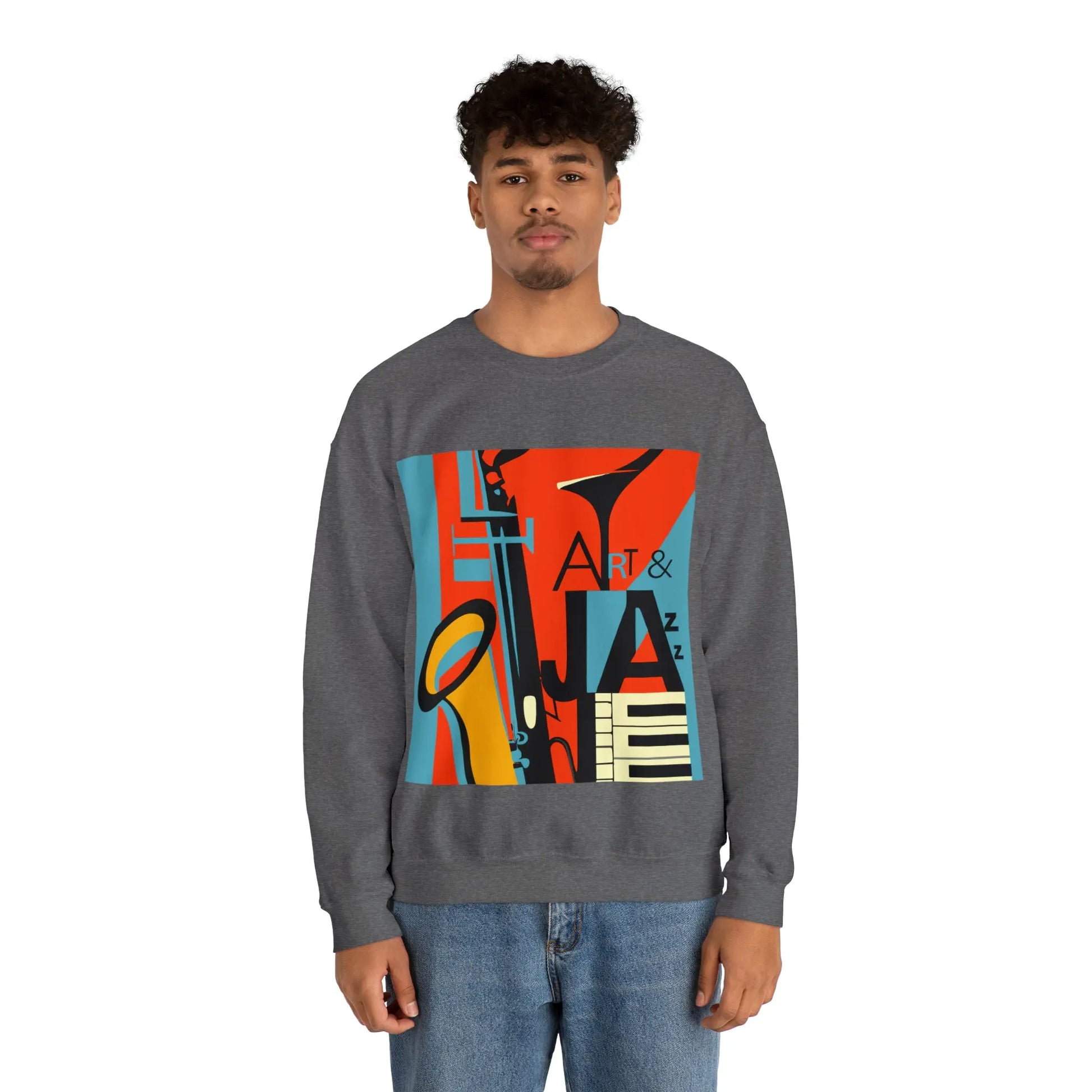 Art & Jazz Vintage Sweatshirt | Unisex Heavy Blend™ Crewneck Sweatshirt 