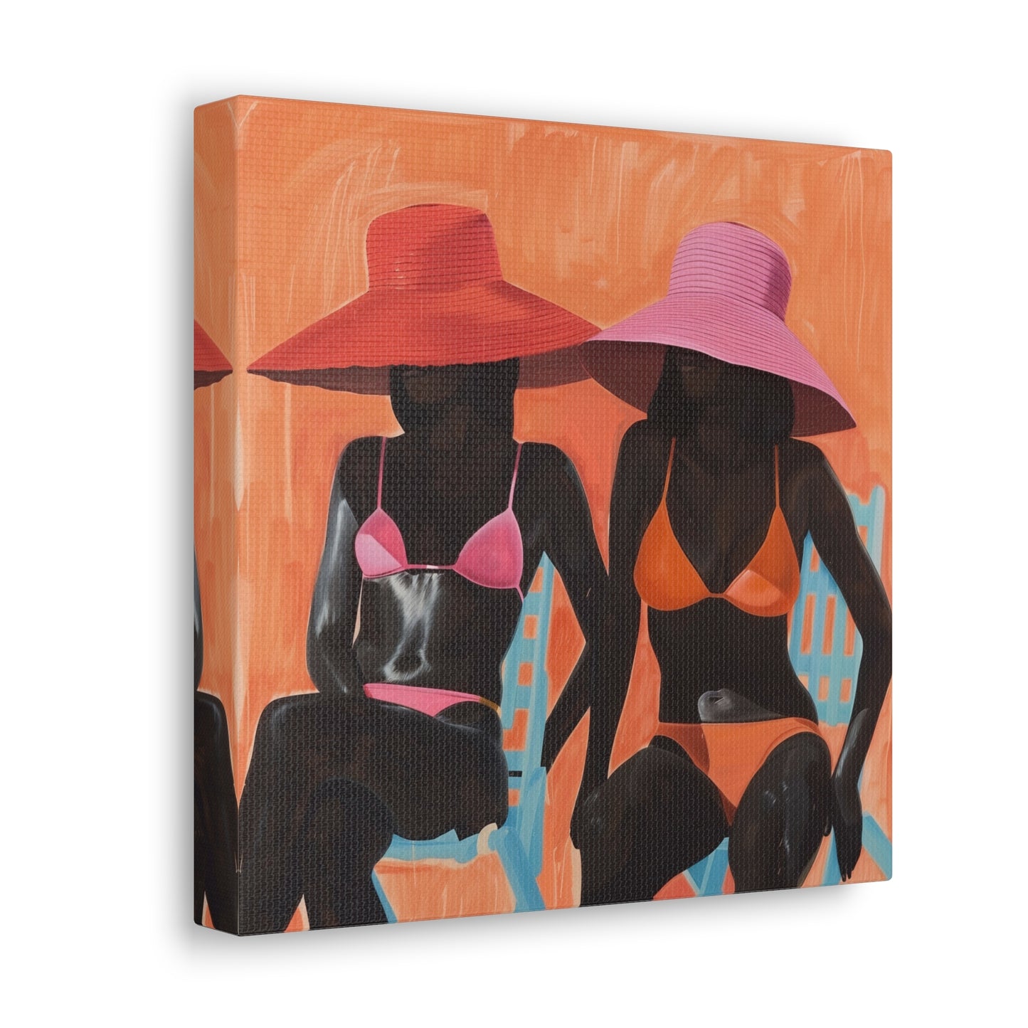 Poolside | Women Art | Black Woman Art | African American Art | Black Culture Art | Canvas Gallery Wraps