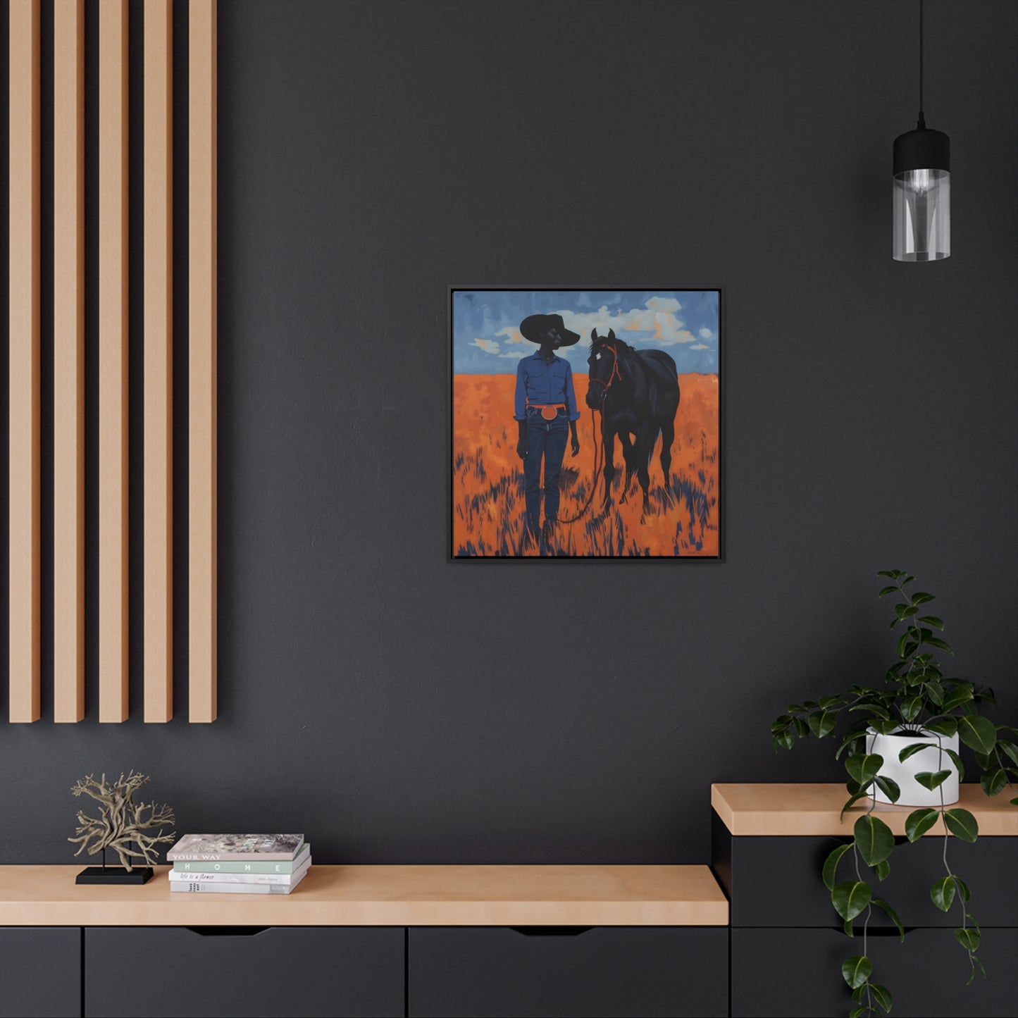 A Girl and Her Horse, Gallery Canvas Wraps, Square Frame