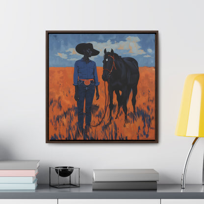 A Girl and Her Horse, Gallery Canvas Wraps, Square Frame