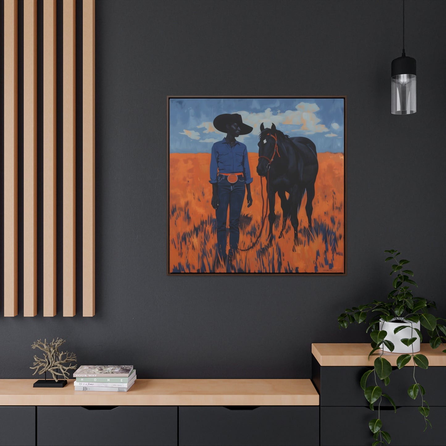A Girl and Her Horse, Gallery Canvas Wraps, Square Frame