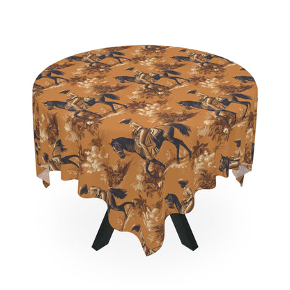American Western Cowgirl II | Rustic Cowboy Tablecloth - Western Decor, Dining Room Table Cover, Farmhouse Style, Country Kitchen, Outdoor Table Decoration