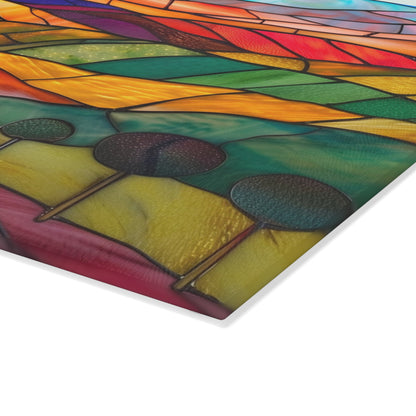 Vineyard Art Glass Cutting Board, Woman Art, Wine lover art, Napa Valley Art, Glass Art, Napa Valley Souvenir