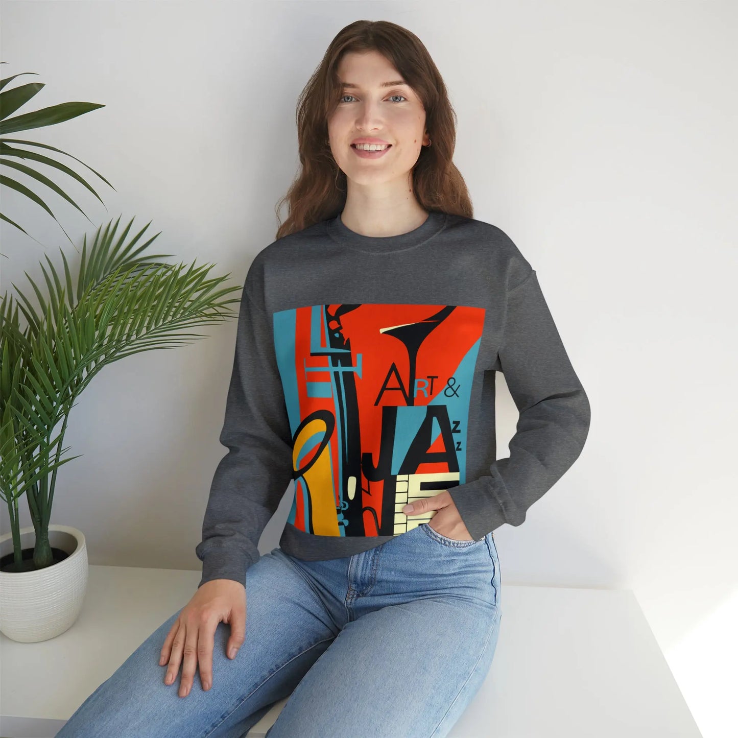 Art & Jazz Vintage Sweatshirt | Unisex Heavy Blend™ Crewneck Sweatshirt 