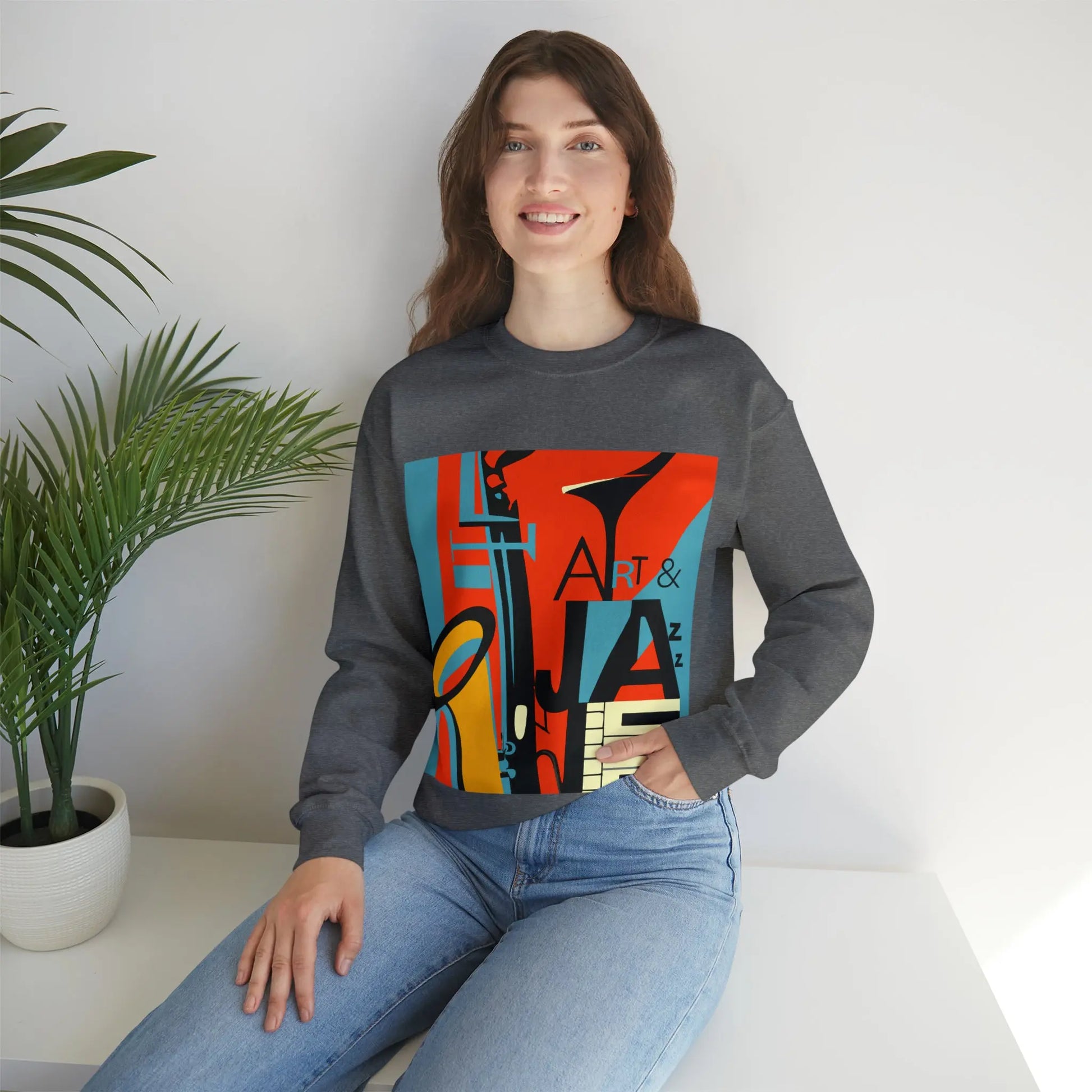 Art & Jazz Vintage Sweatshirt | Unisex Heavy Blend™ Crewneck Sweatshirt 