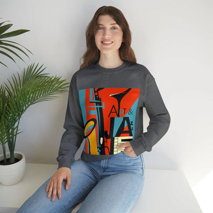 Art & Jazz Vintage Sweatshirt | Unisex Heavy Blend™ Crewneck Sweatshirt 