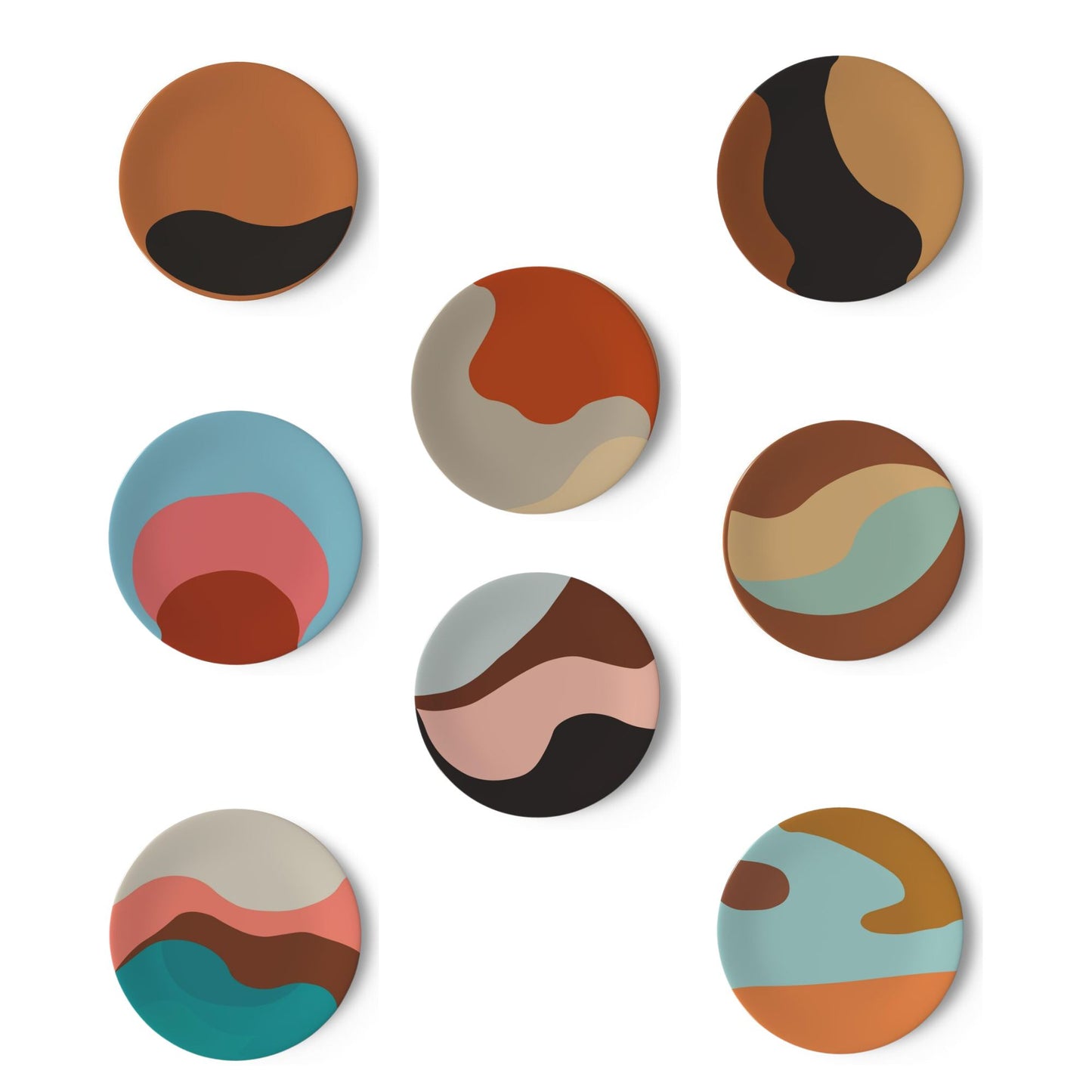 Midcentury Modern Multi-Pattern Abstract Dinnerware Set