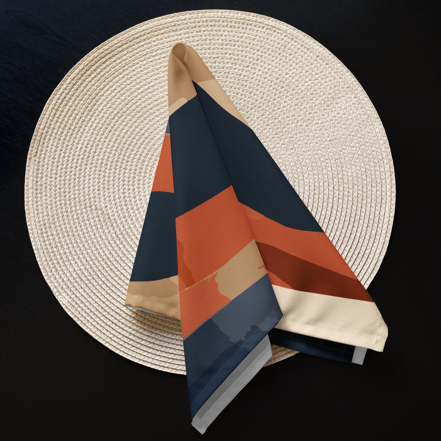 Abstract Mountain Landscape Cloth Napkin Set