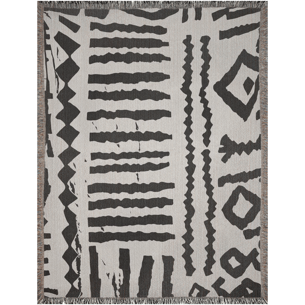 Black + White Woven Throw
