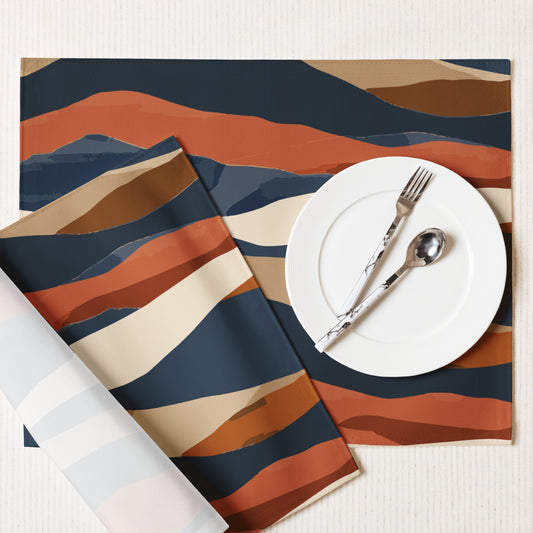 Abstract Mountain Landscape Table Placemat Set